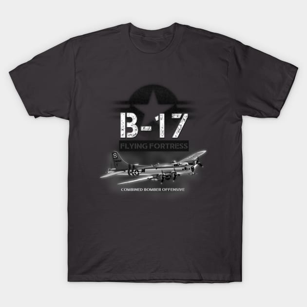 B17 Flying Fortress T-Shirt by hardtbonez
